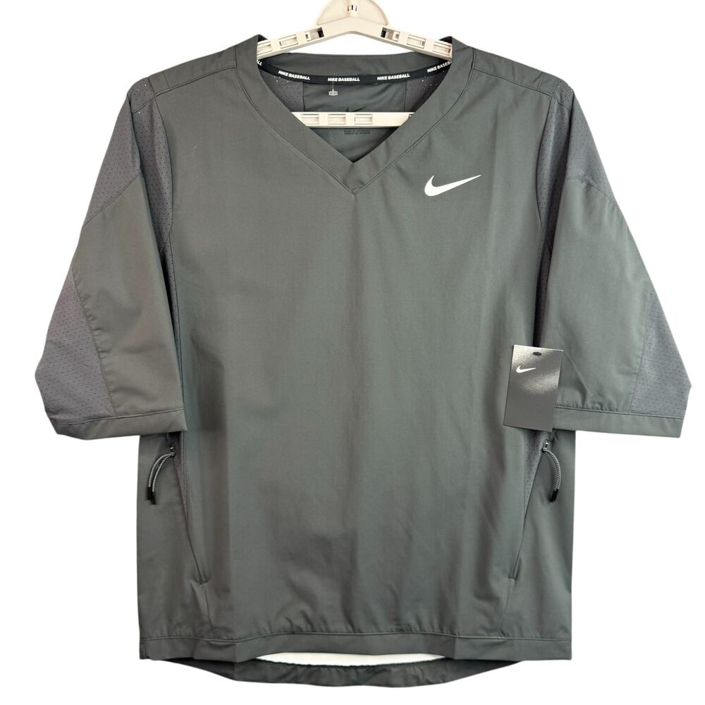 Nike Baseball Warm Up Hot Jacket Mens Small Grey 3/4 Sleeve Sz M 897383-060